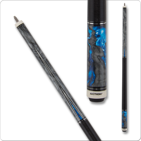 Action – Fractal – Grey w/ Blue & White Points | Golden Break Billiards