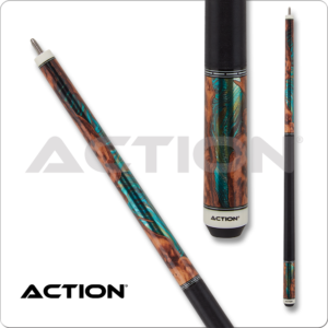 act160-1 Action – Fractal – Burl w/ Green Foil | Golden Break Billiards
