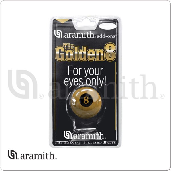 BBGOLD8 Aramith Golden 8-Ball – Blister Pack | Golden Break Billiards