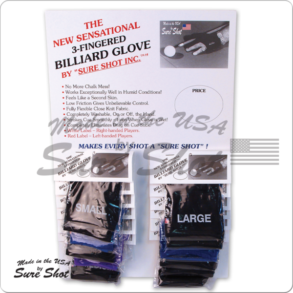 Sure Shot Glove – Card of 12 | Golden Break Billiards