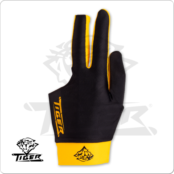 BGLTGY Tiger Black & Yellow Glove – Bridge Hand Left | Golden Break Billiards