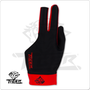 BGLTPR Tiger Pro Black & Red Glove – Bridge Hand Left | Golden Break Billiards