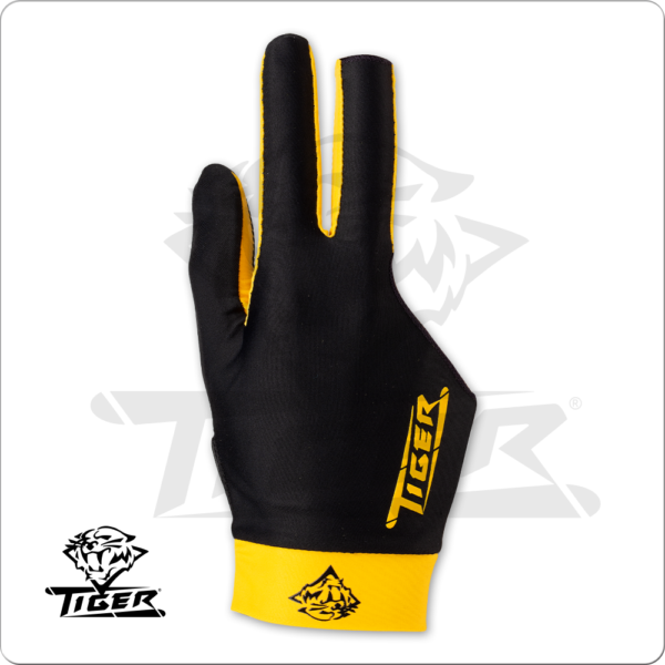 Tiger Black & Yellow Glove – Bridge Hand Right | Golden Break Billiards