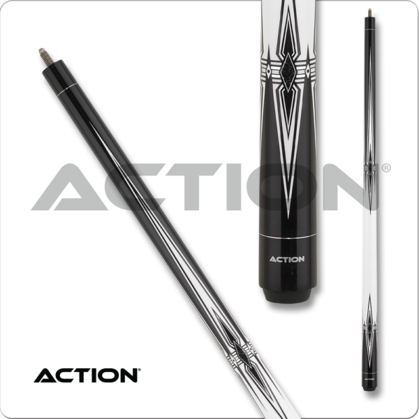 Action – Black & White – White Spears w/ Foil Diamonds | Golden Break Billiards
