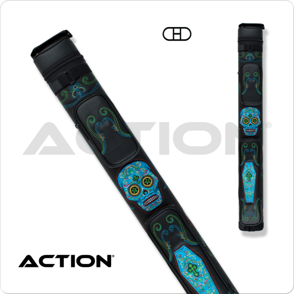 Calavera – 2×2 – Stitch Blue Skull – Hard Case | Golden Break Billiards