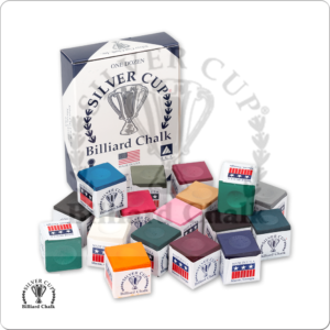 CHS12 Championship Silver Cup Chalk – 12ct Box | Golden Break Billiards
