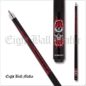 EBM32 Eight Ball Mafia – Black w/ Red Lightning | Golden Break Billiards