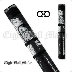 EBMC22A Eight Ball Mafia – 2×2 – Black Skull & Flames – Hard Case | Golden Break Billiards