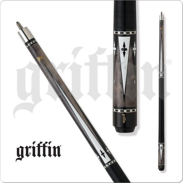 Griffin – Grey Stain w/ Black & White Diamonds | Golden Break Billiards