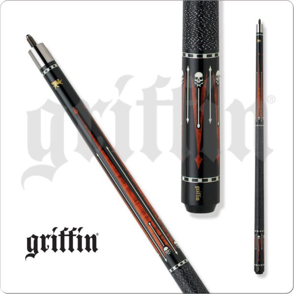 Griffin - Black, Brown Stain w/ Skulls
