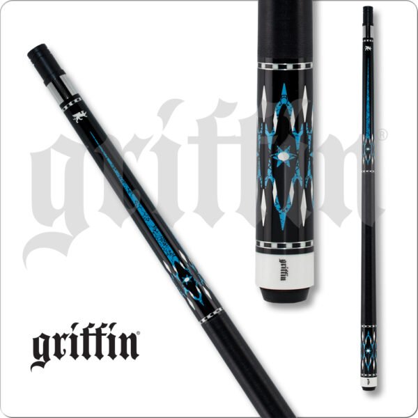 Griffin - Black w/ Turquoise & White