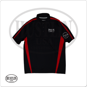 HUSP02 Hustlin USA – Black with Red Polo | Golden Break Billiards