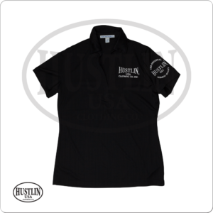 HUSP03 Hustlin USA – Ladies Black Polo | Golden Break Billiards