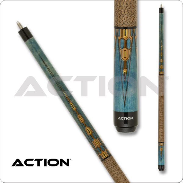 Action – Impact – Blue Stain w/ Gold Points | Golden Break Billiards