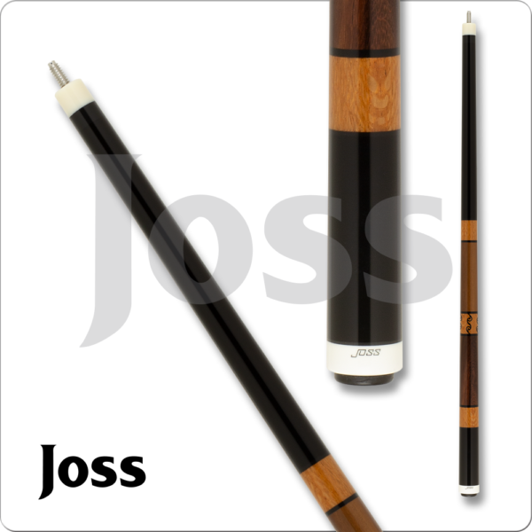 Joss – Black w/ Cumaru Handle & Inlay Lacewood Rings | Golden Break Billiards
