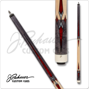 JP2518 Pechauer – JP – Smoke Stain w/ Red Pearl Points & Inlays | Golden Break Billiards