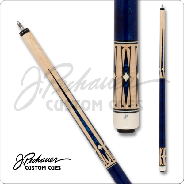 Pechauer – JP – Maple w/ Blue Stained Handle & Elegant Inlays | Golden Break Billiards