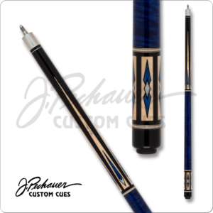 JP25R10 Pechauer – Pro – Black w/ Blue & Maple Points & Blue Handle | Golden Break Billiards