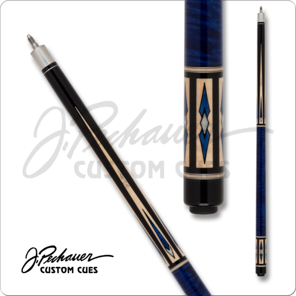 Pechauer – Pro – Black w/ Blue & Maple Points & Blue Handle | Golden Break Billiards