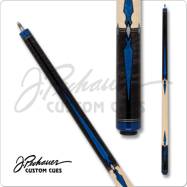 Pechauer – Pro – Grey w/ Blue Points & Maple Handle | Golden Break Billiards