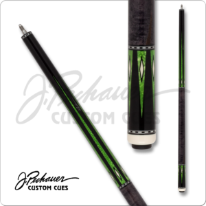 JP25R21 Pechauer – Pro – Ebony w/ Green Points & Sim Ivory Diamonds | Golden Break Billiards