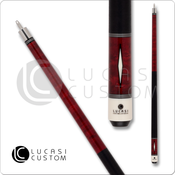 Lucasi – Custom – Red Stain w/ Bone Colored Diamonds | Golden Break Billiards
