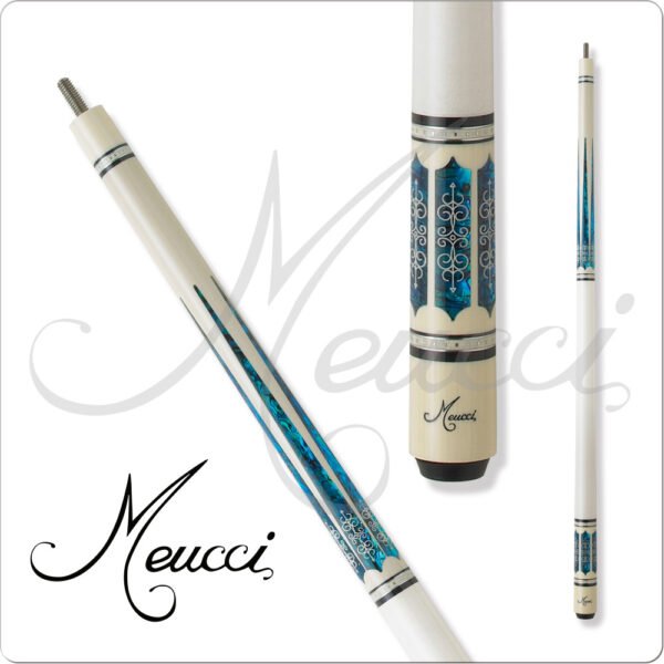 Meucci – 21st Century – Cream w/ Blue Inlays | Golden Break Billiards