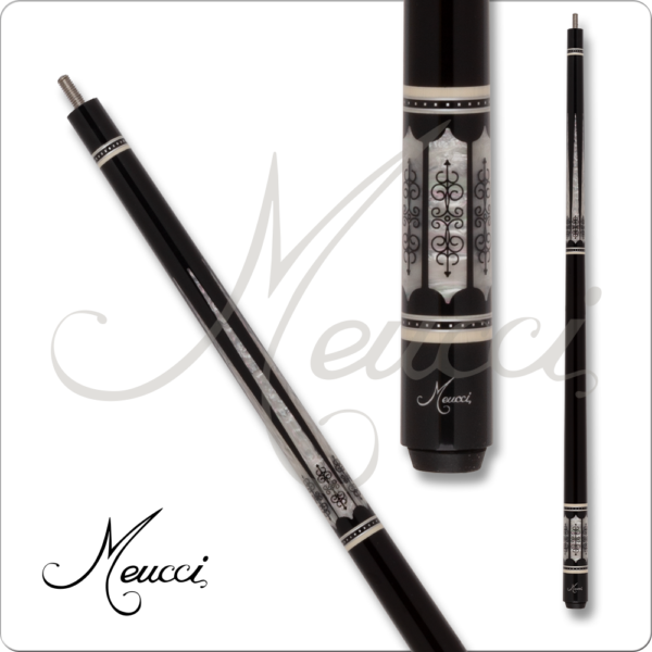 Meucci – 21st Century – Black w/ Pearl – w/ Carbon Pro Shaft | Golden Break Billiards