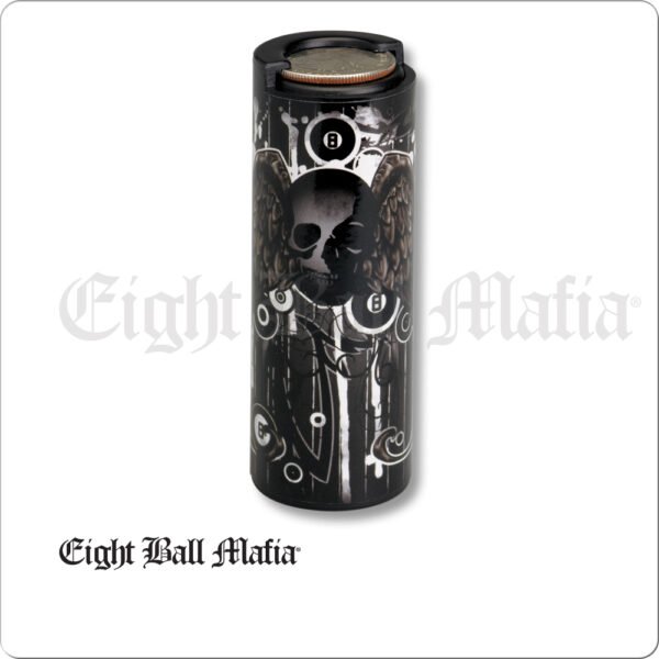 Coin Holder – Eight Ball Mafia Skull & Wings | Golden Break Billiards