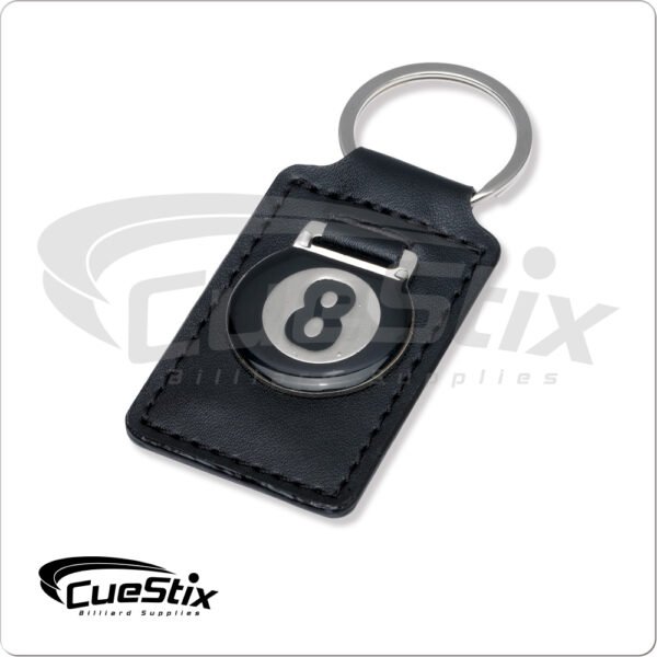 NIKC8 8-Ball Leather Keychain | Golden Break Billiards