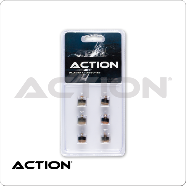 QT6SCT Screw-on Tips – Blister Pack – Pack of 6 | Golden Break Billiards