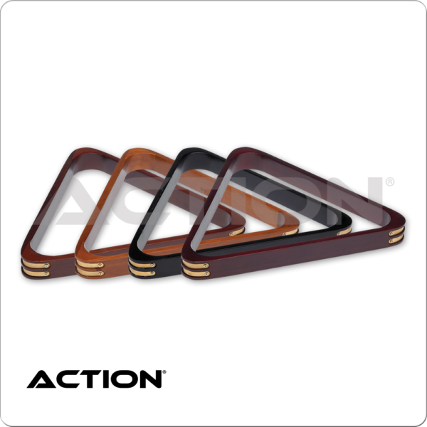 Wooden w/ Brass Corners Triangle Rack | Golden Break Billiards
