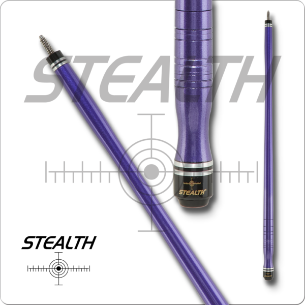Stealth – Notched Rings, Purple Metallic – Reverse Taper | Golden Break Billiards