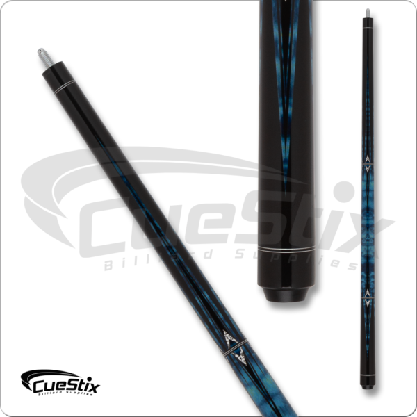 Talon – Blue Stained Tiger Maple w/ Black Points | Golden Break Billiards