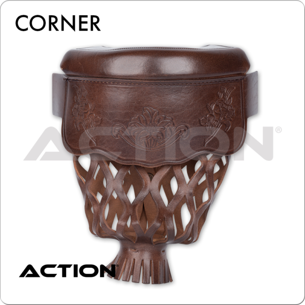 Brown Leather Shield Pockets | Golden Break Billiards