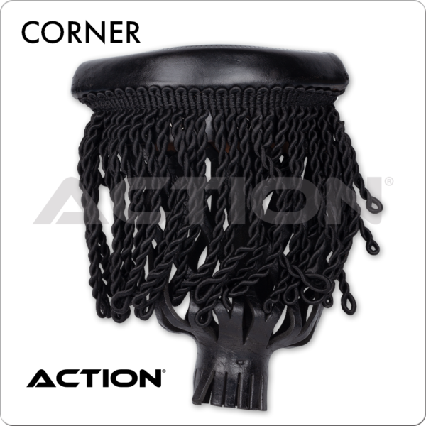 Black Leather Fringe Pockets | Golden Break Billiards