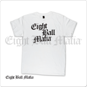 TSEBM07 Eight Ball Mafia White T-Shirt | Golden Break Billiards