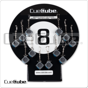 TTCC12 Cue Cube Nickel Keychain – Card of 12 | Golden Break Billiards