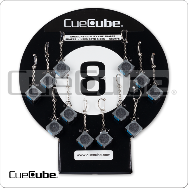 TTCC12 Cue Cube Nickel Keychain – Card of 12 | Golden Break Billiards