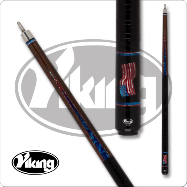 Viking – Defender – American Flag – Leather Wrap | Golden Break Billiards