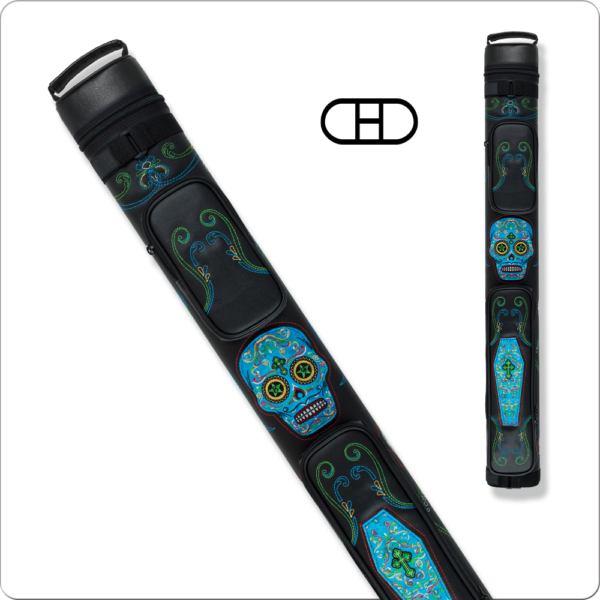 Calavera – 2×2 – Stitch Blue Skull – Hard Case | Golden Break Billiards